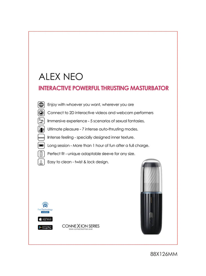 ALEX NEO 2 - Svakom - Interactive Thrusting masturbator with Connexion Series - Dark Blue (S63D-LSW)