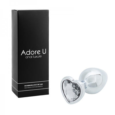 Anal Luxure - Heart Butt Plug - Clear - Medium