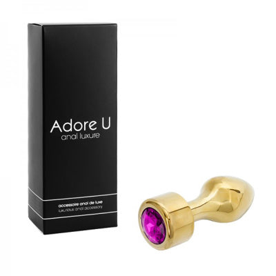 Anal Luxure - Gold Anal Plug - Purple - Large