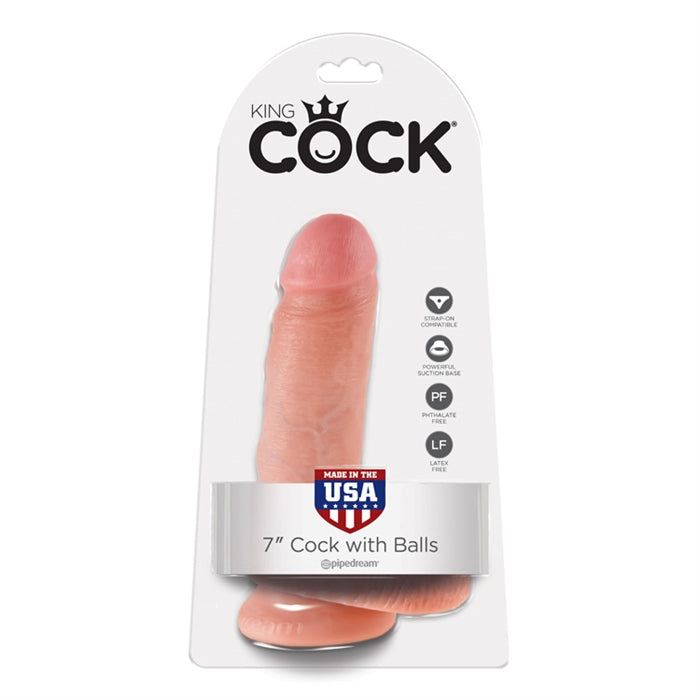 King Cock 7" With Balls - Boutique Toi Et Moi