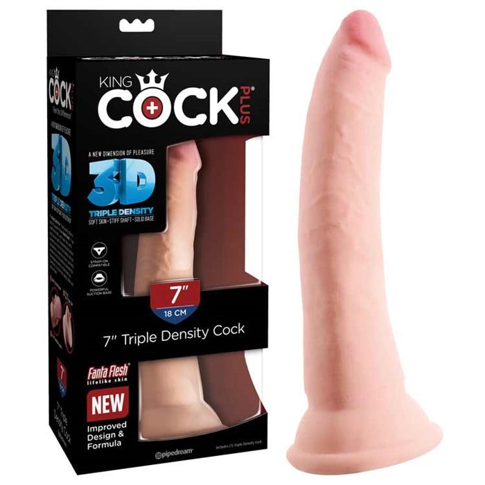 King Cock Plus 7" Triple Density Cock - Flesh or Tan - Boutique Toi Et Moi