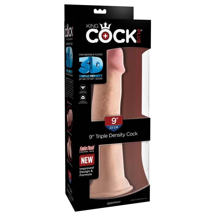 King Cock Plus 9" Triple Density Cock - Flesh - Boutique Toi Et Moi