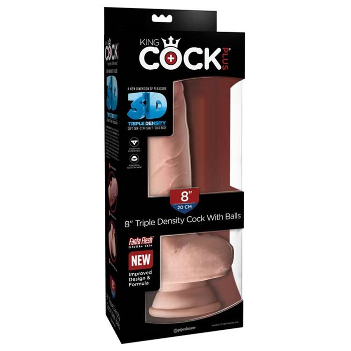 King Cock Plus 8" Triple Density Cock with Balls - Boutique Toi Et Moi