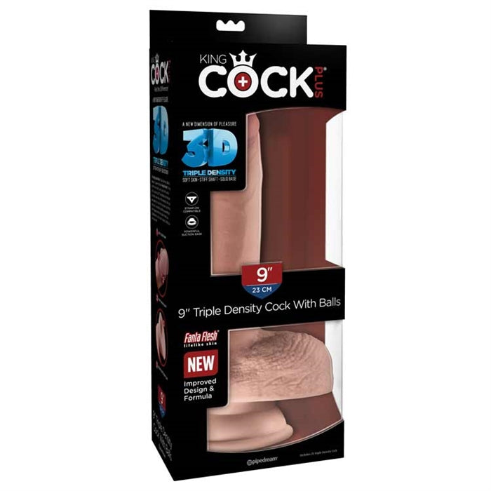 King Cock Plus 9" Triple Density Cock with Balls - Boutique Toi Et Moi
