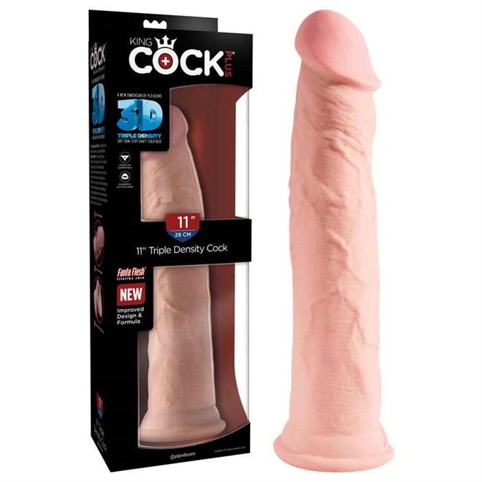 King Cock Plus 11" Triple Density Cock - Flesh - Boutique Toi Et Moi