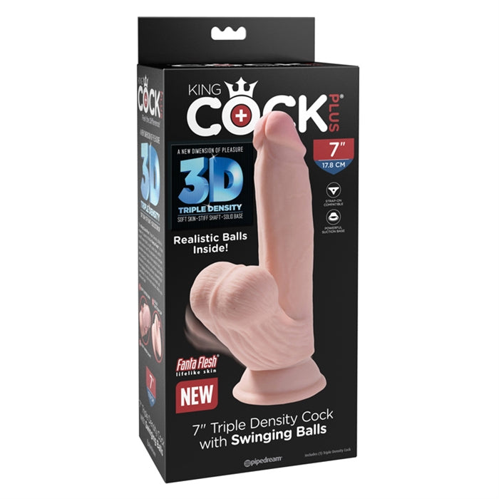 KCP 7" Triple Density Cock / Swinging Balls - Boutique Toi Et Moi