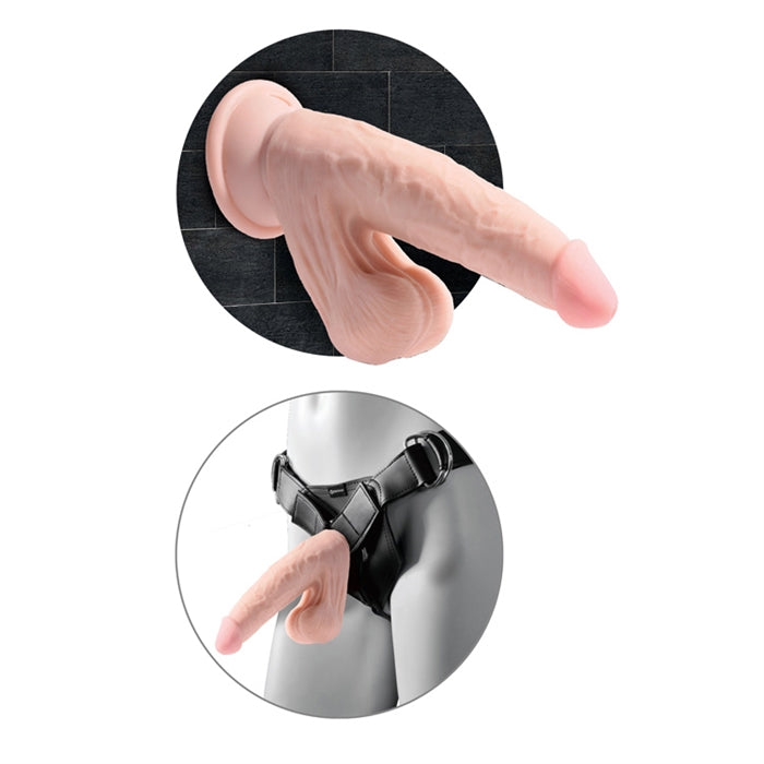 KCP 8" Triple Density Cock / Swinging Balls Light or Brown - Boutique Toi Et Moi
