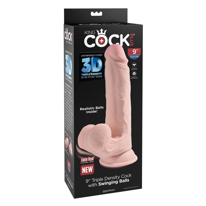 KCP 9" Triple Density Cock / Swinging Balls Light - Boutique Toi Et Moi