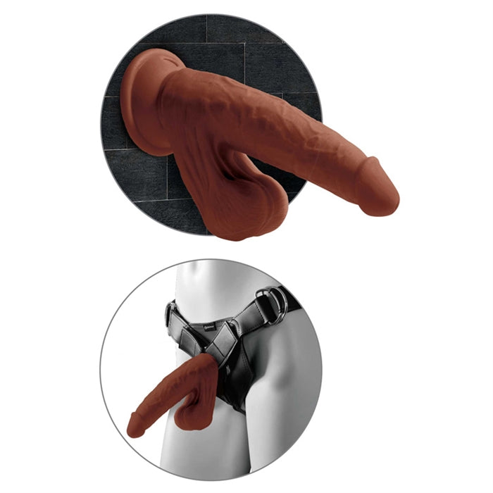KCP 8" Triple Density Cock / Swinging Balls Light or Brown - Boutique Toi Et Moi