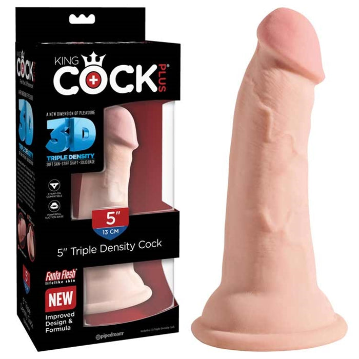King Cock Plus 5" Triple Density Cock - Flesh - Boutique Toi Et Moi