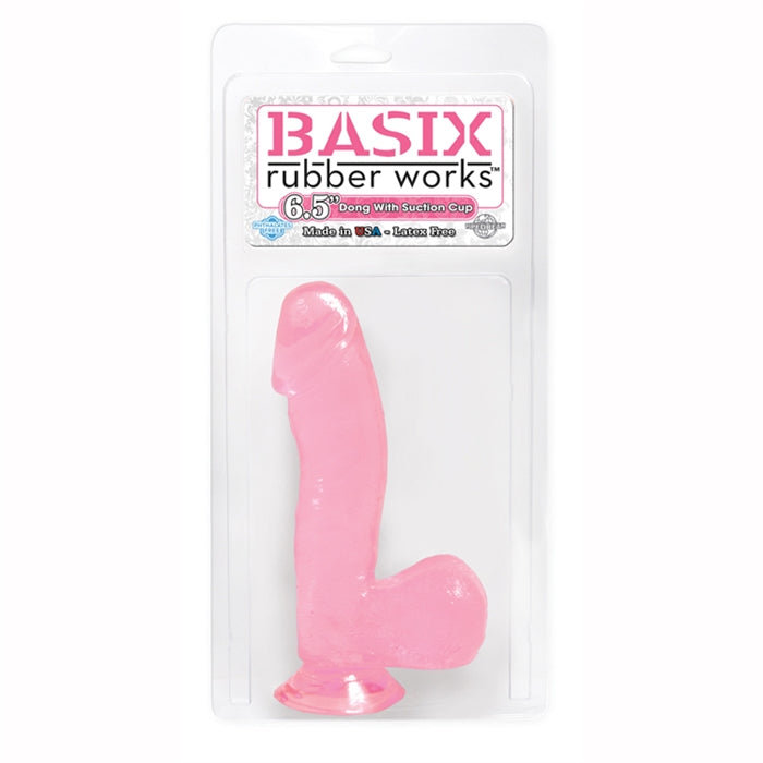 BASIX RUBBER WORKS- 6.5'' WITH SUCTION CUP - PINK