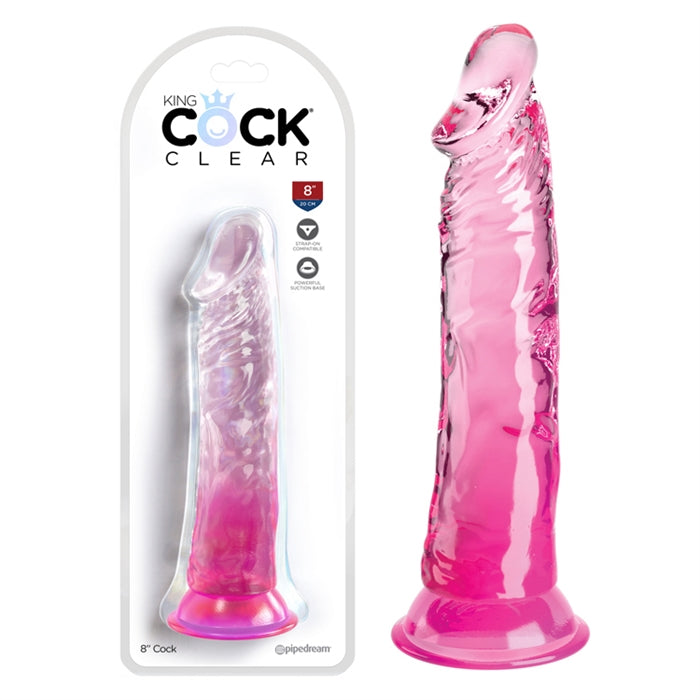 King Cock Clear 8" - Rose