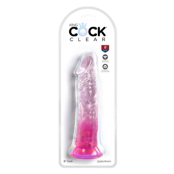 King Cock Clear 8" - Rose