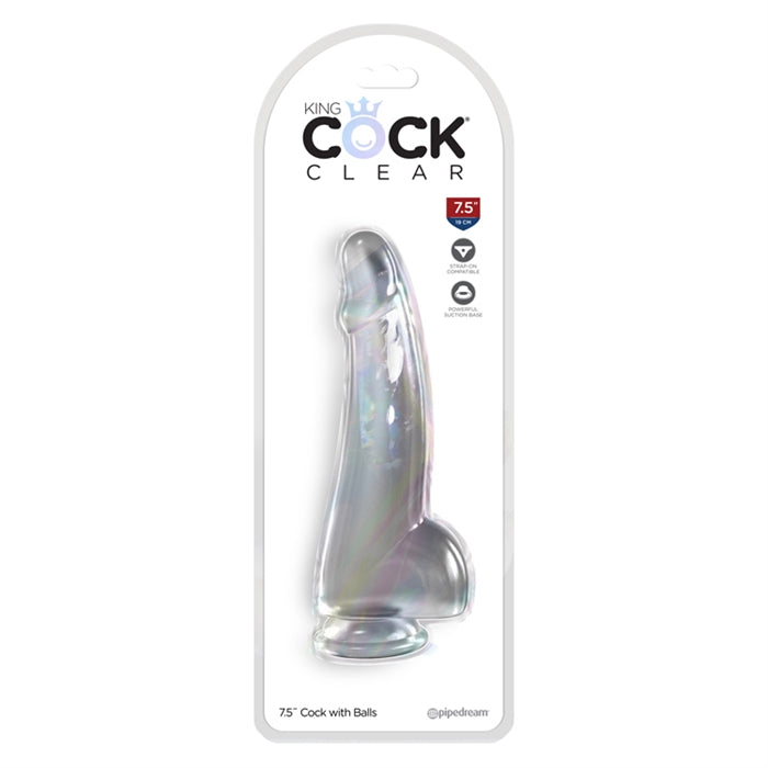 King Cock Clear 7.5" avec boules - Clair