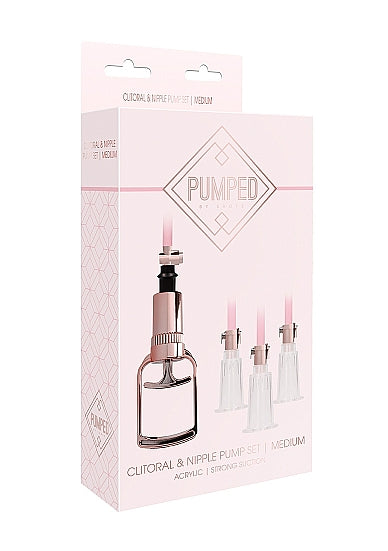 Clitoral & Nipple Pump Set Medium - Rose Gold -Shots