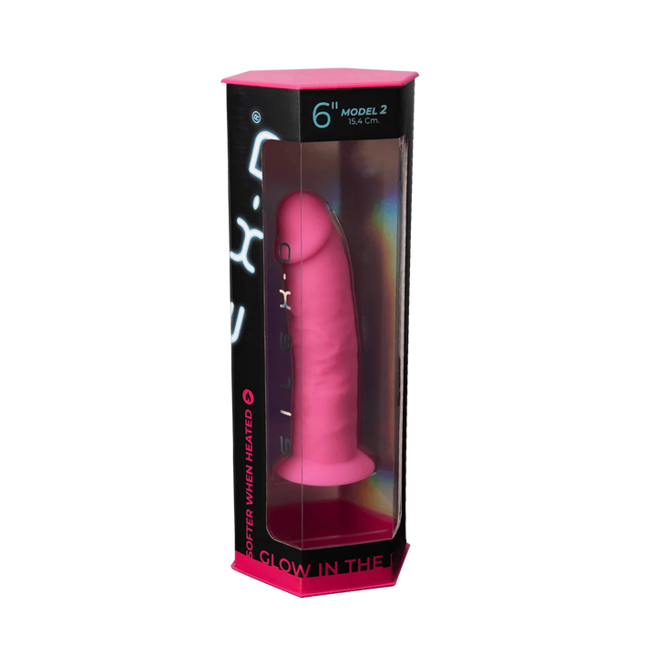 Silexd "6 inch Model 2 - Pink Glow In The Dark , Thermo Reactive Premium Silicone Memory dildo