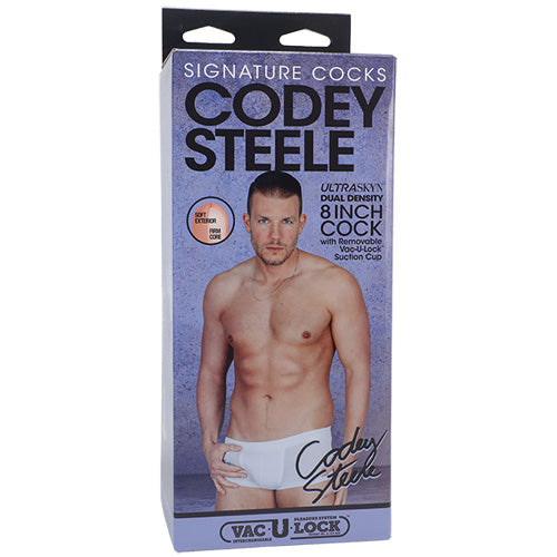 Signature Cocks Codey Steele 8 Inch Dual-Density Vac-U-Lock - Vanilla