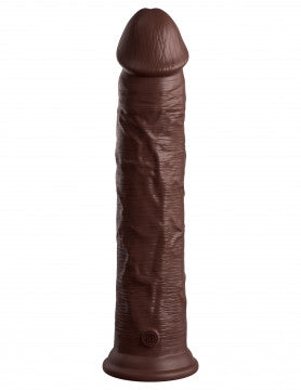 King Cock Elite 11 Inch Silicone Dual Density Cock - Brown - Boutique Toi Et Moi