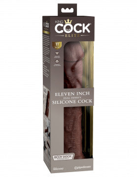 King Cock Elite 11 Inch Silicone Dual Density Cock - Brown - Boutique Toi Et Moi