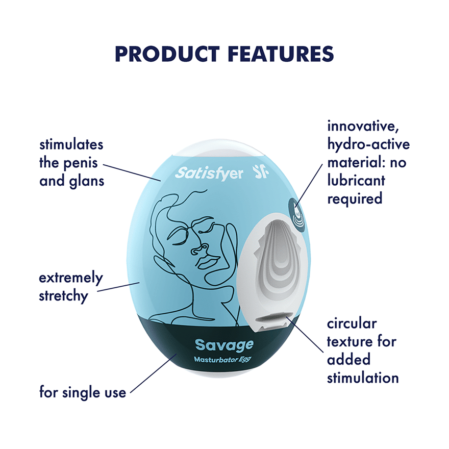 Satisfyer
Masturbator Egg Single (Savage) Light Blue