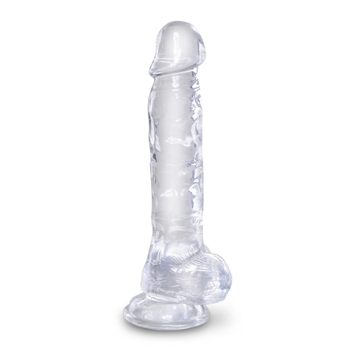 King Cock Clear 8" Cock with Balls - Boutique Toi Et Moi