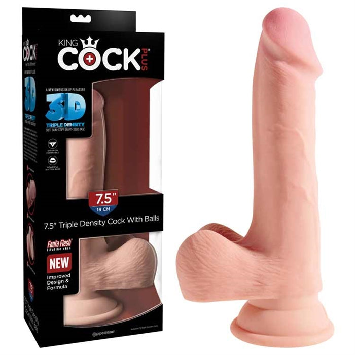 King Cock Plus 7.5" Triple Density Cock with Balls - Boutique Toi Et Moi