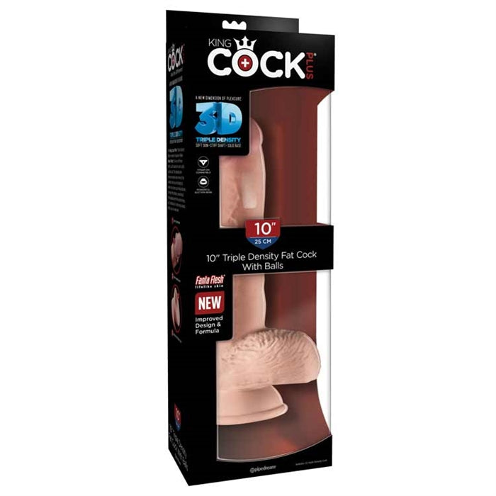 King Cock Plus 10" Triple Density Fat Cock with Balls - Boutique Toi Et Moi