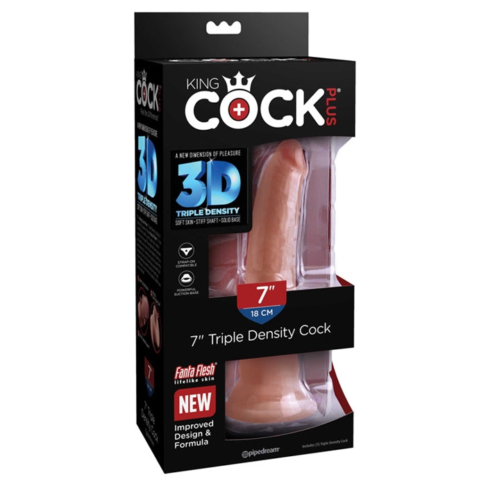 King Cock Plus 7" Triple Density Cock - Flesh or Tan - Boutique Toi Et Moi