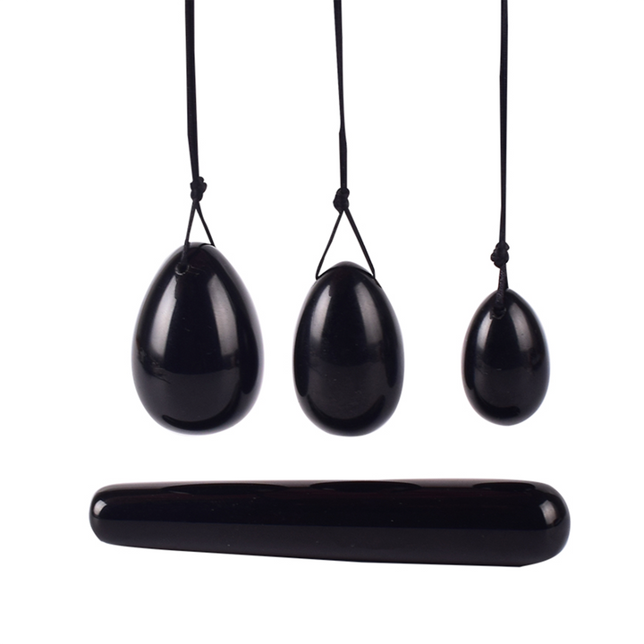 Yoni Eggs And Dildo Kit - Obsidian - Boutique Toi Et Moi